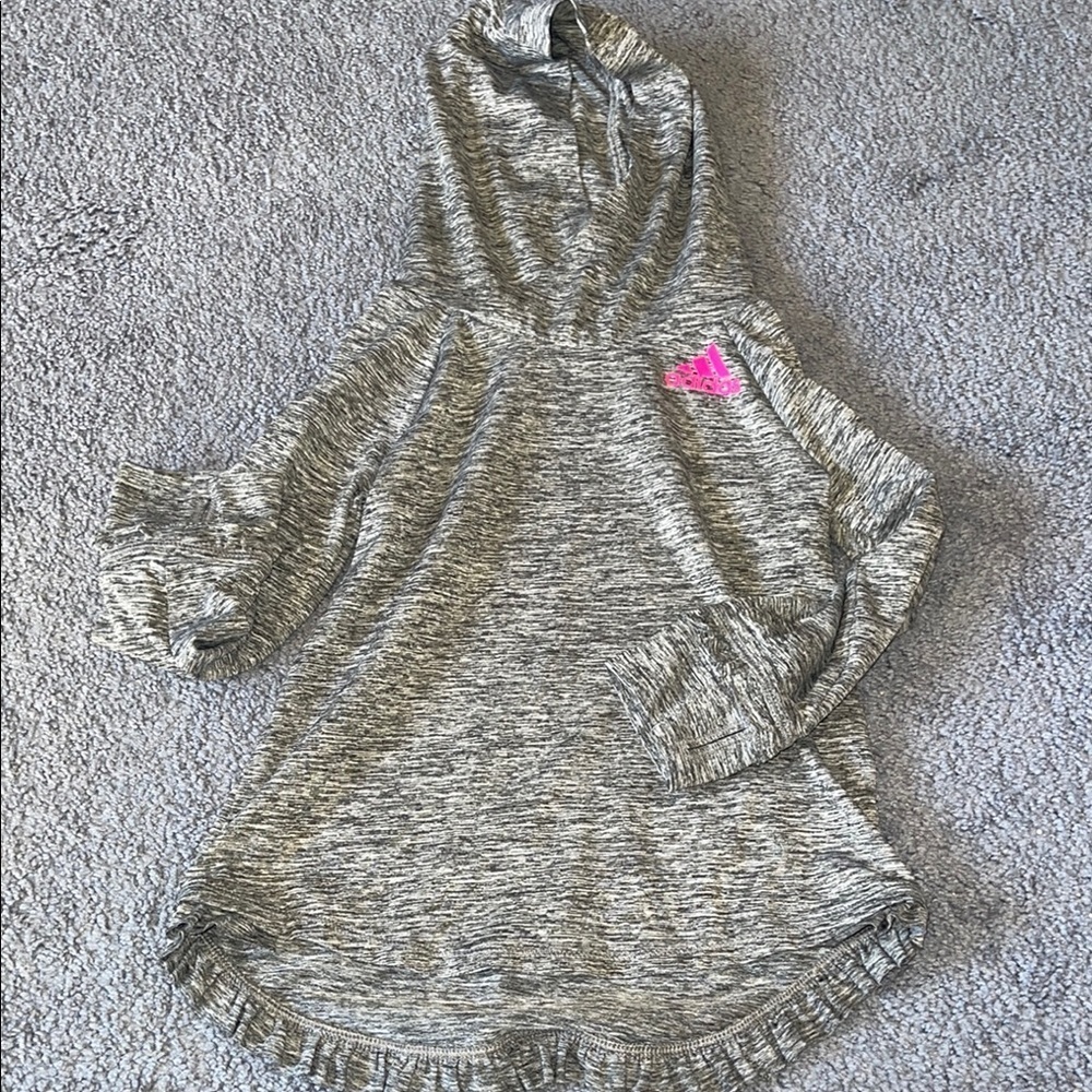 Adidas Gray and Pink Kids Climate Top